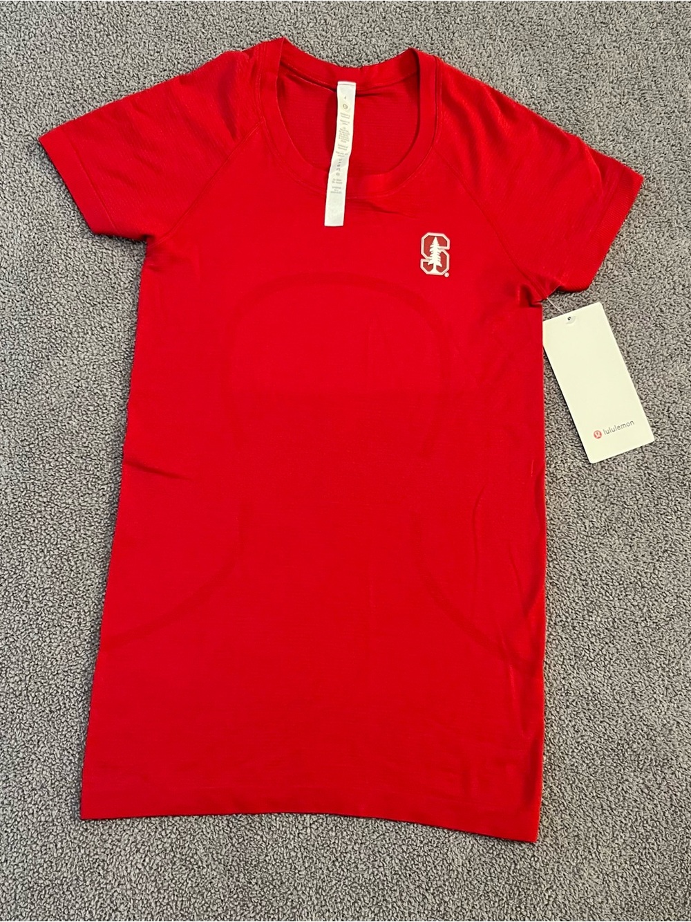lululemon athletica Women's Red Short-Sleeve Tee Stanford University NWT